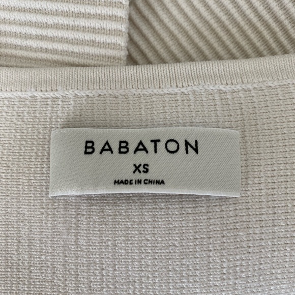 Babaton- White Cropped Ribbed Tank (XS) - Picture 3 of 3